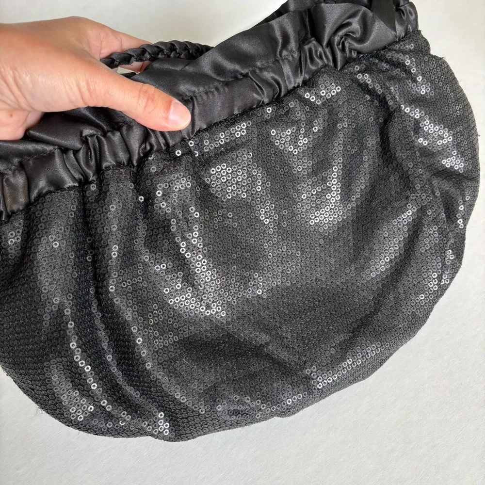 Bisou Bisou by Michele Bohbot black sequin clutch or crossbody bag